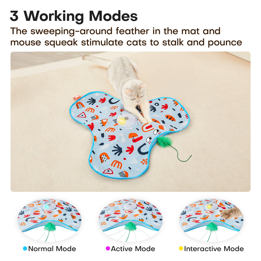 Kitten tapping the touch-activated hide and seek cat toy