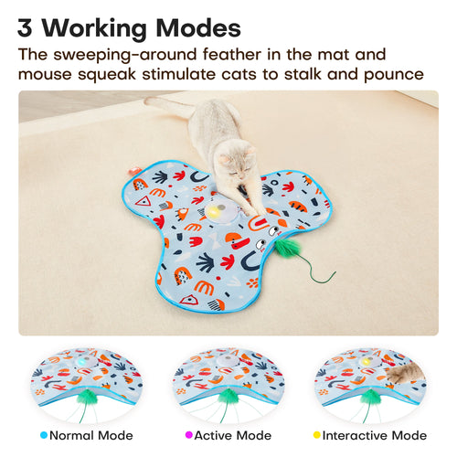 Kitten tapping the touch-activated hide and seek cat toy