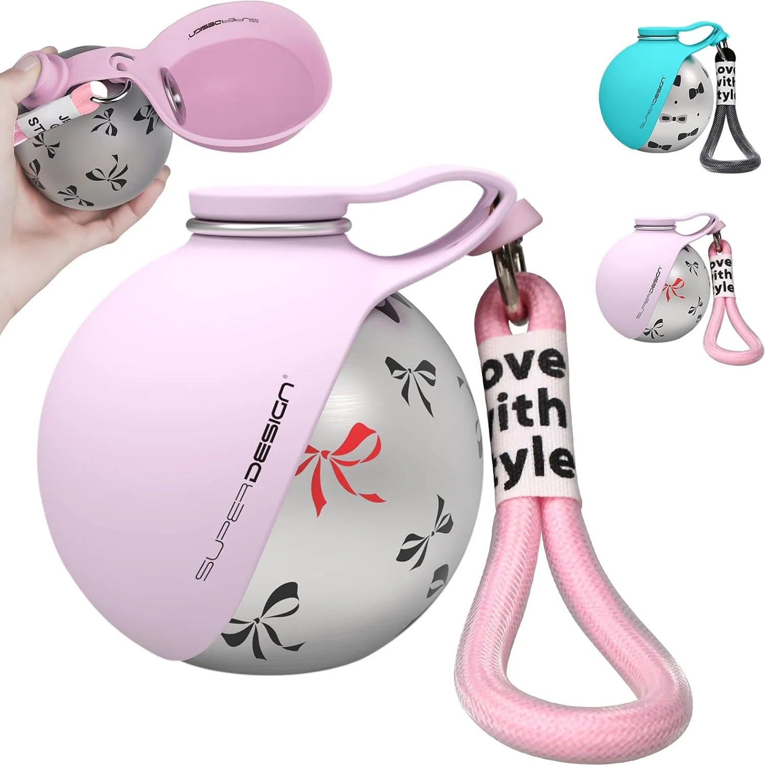 PawSip 2-in-1 stainless steel travel water bottle for small dogs