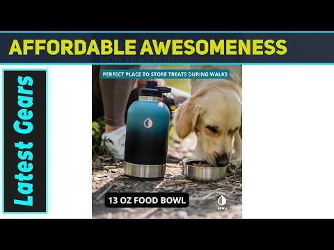Insulated stainless steel dog travel water bottle review with real dog