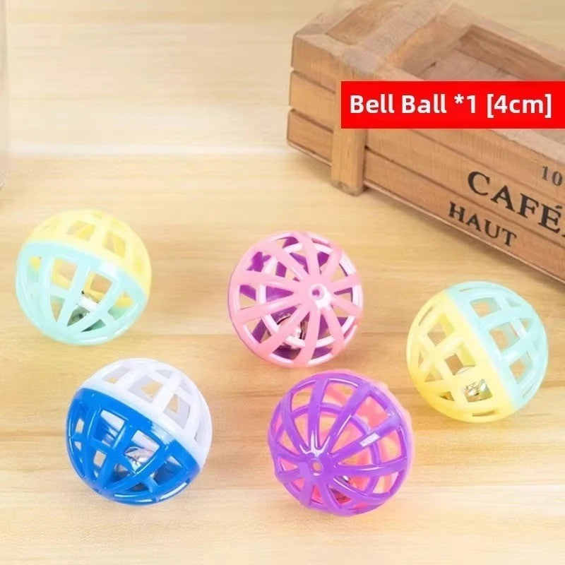Included jingle bell balls for cat enrichment play