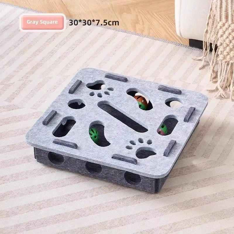 Felt puzzle box folded flat for easy storage
